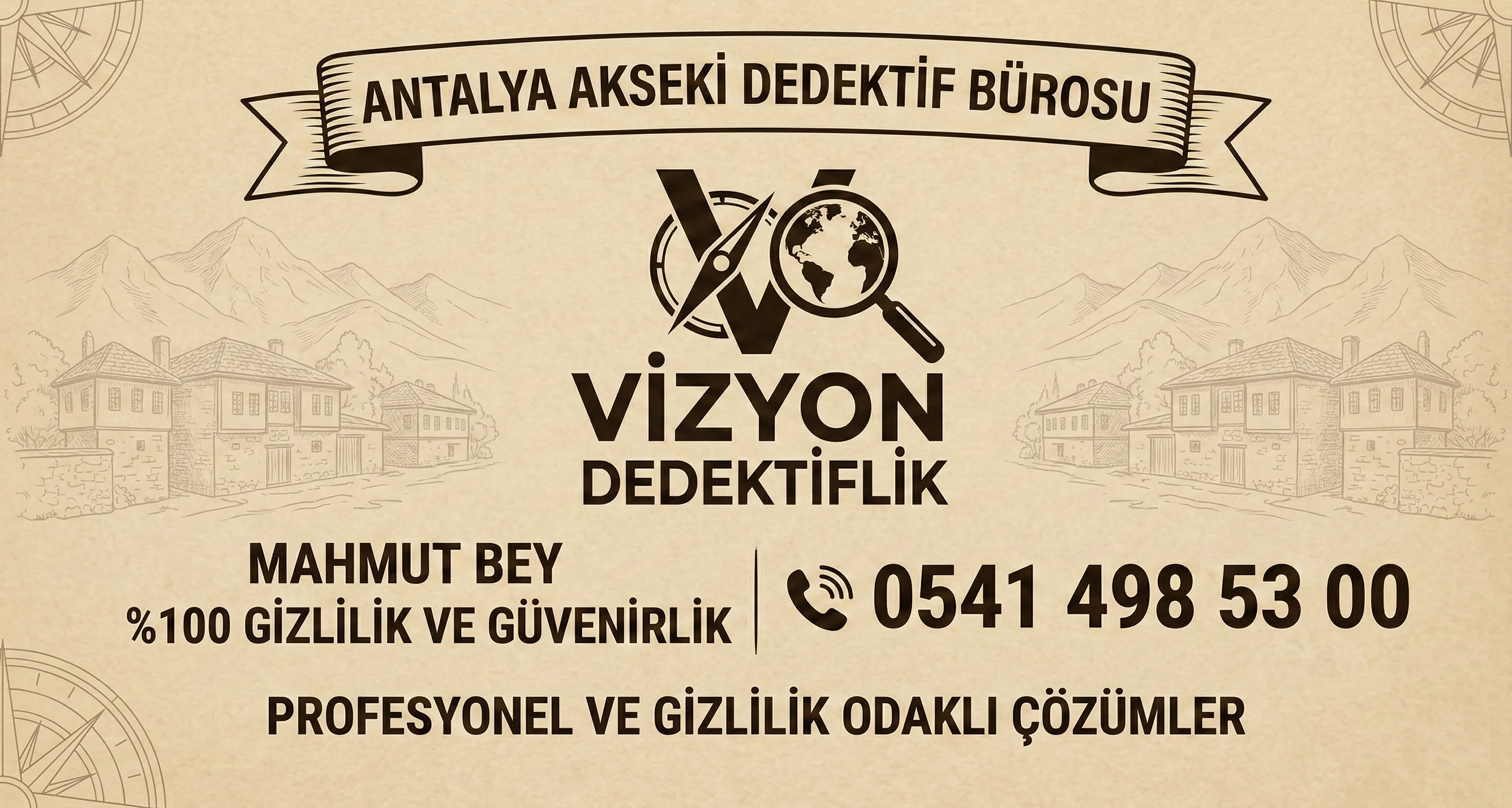 Antalya Akseki Dedektif Bürosu - Vizyon Dedektiflik Mahmut Bey