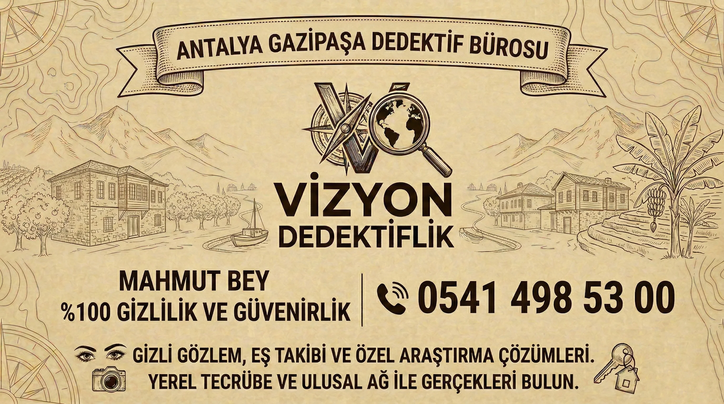 Antalya Gazipaşa Dedektif Bürosu - Vizyon Dedektiflik Mahmut Bey